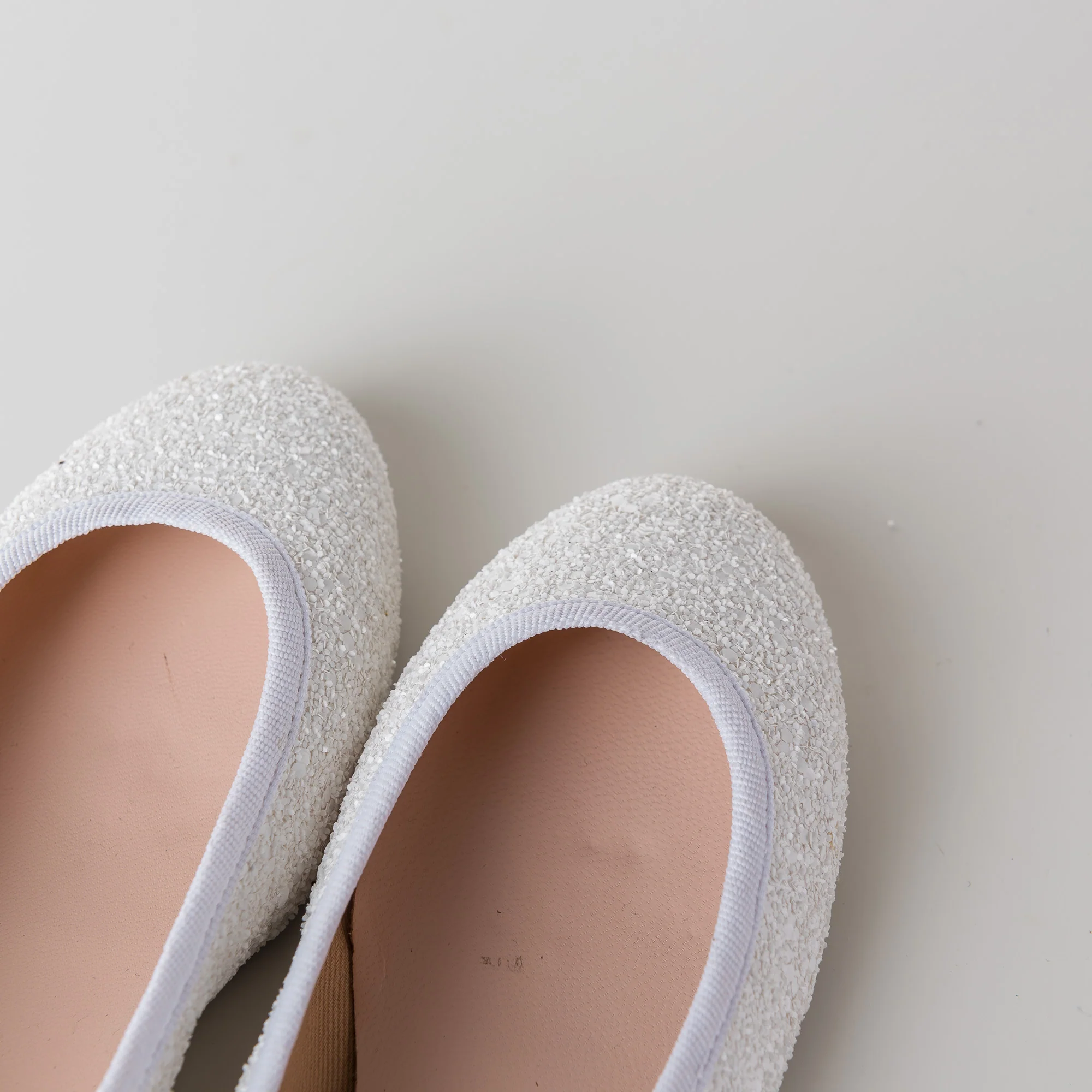 White glitter bridal ballet flats - Image 4