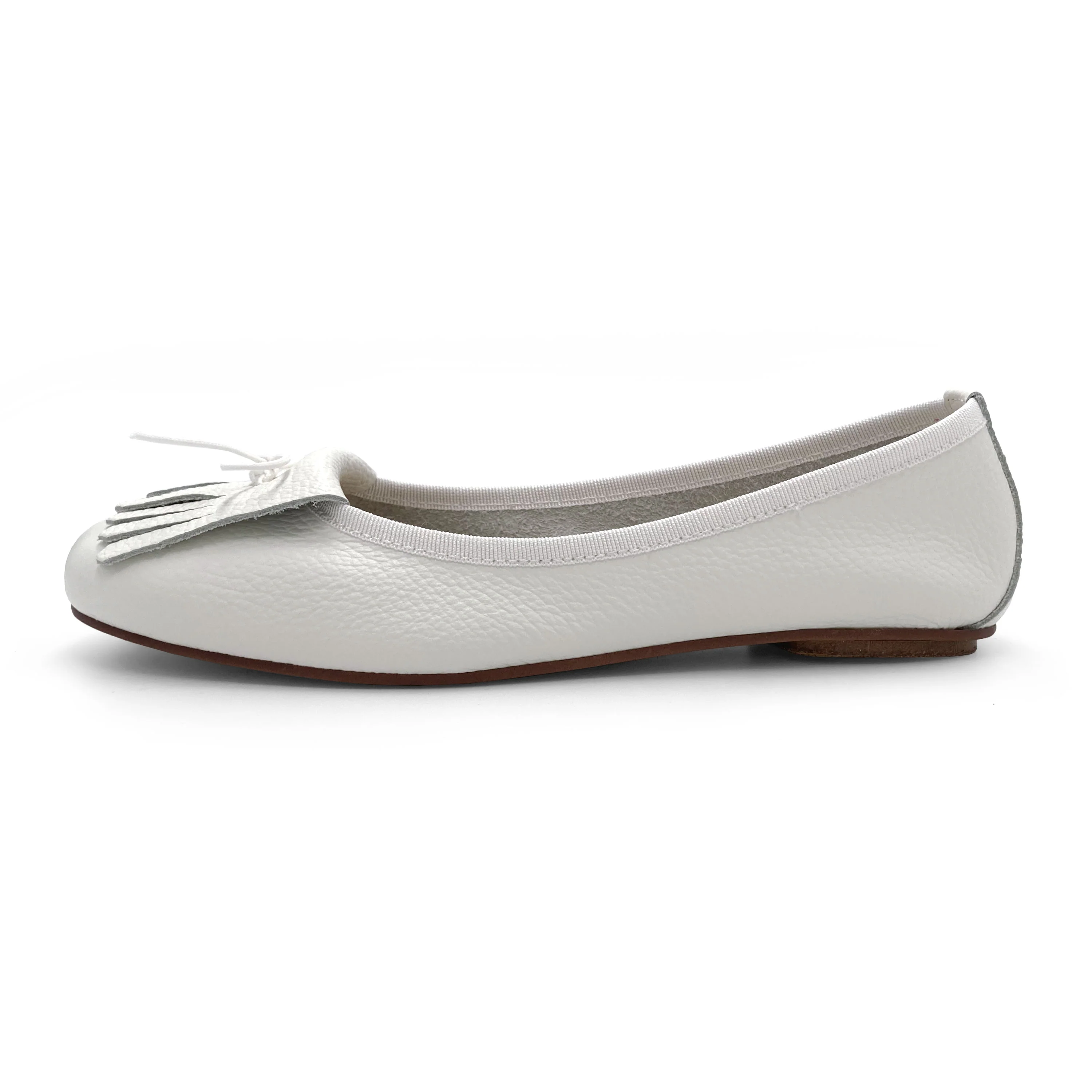 White leather moccasins with fringe - Image 4