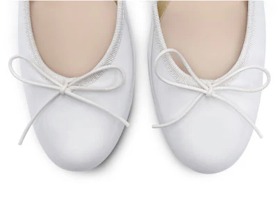 White patent ballerinas with high heels - Image 5