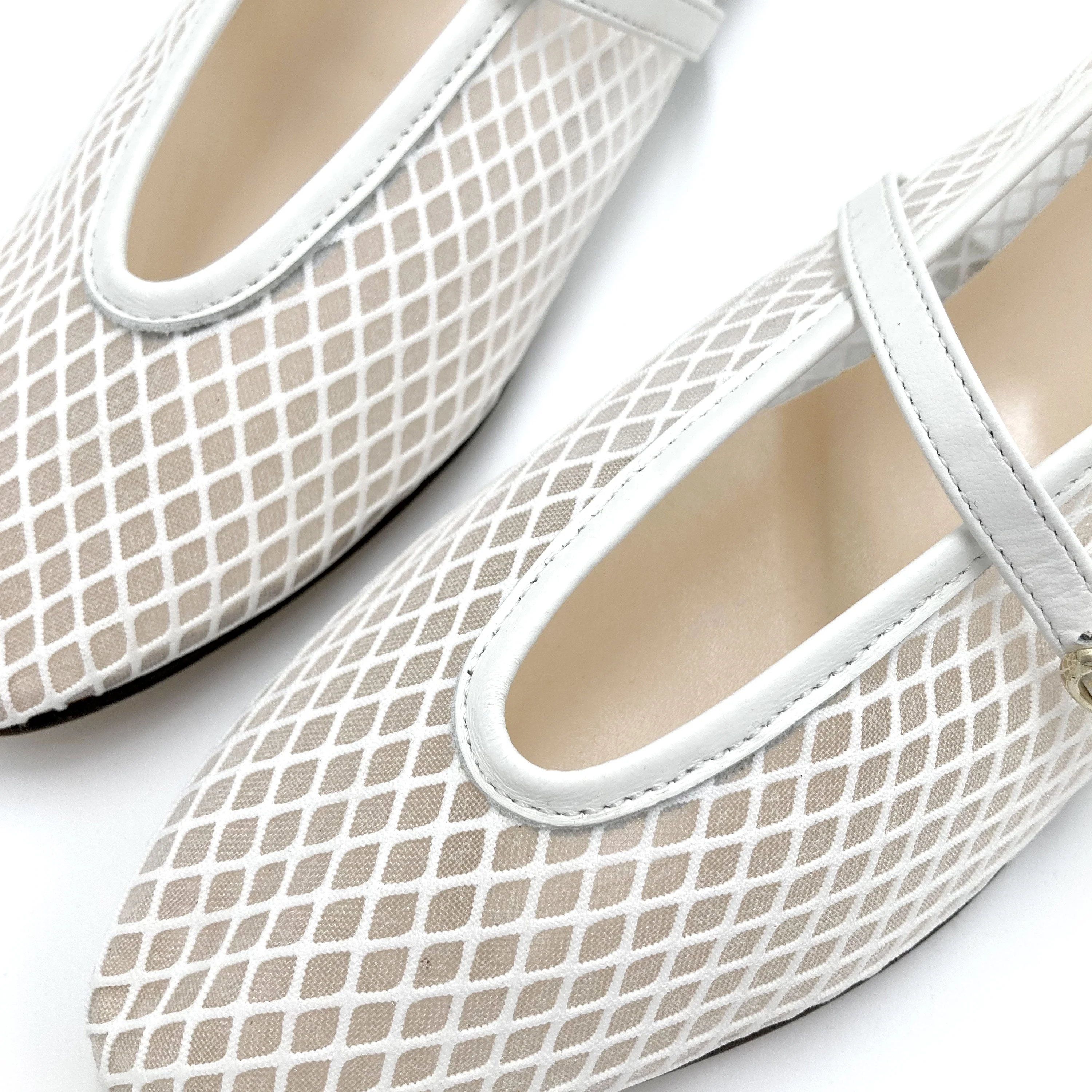 TT GO GREEN Collection - White transparent mesh ballet flats in eco recycled fabric - Image 3