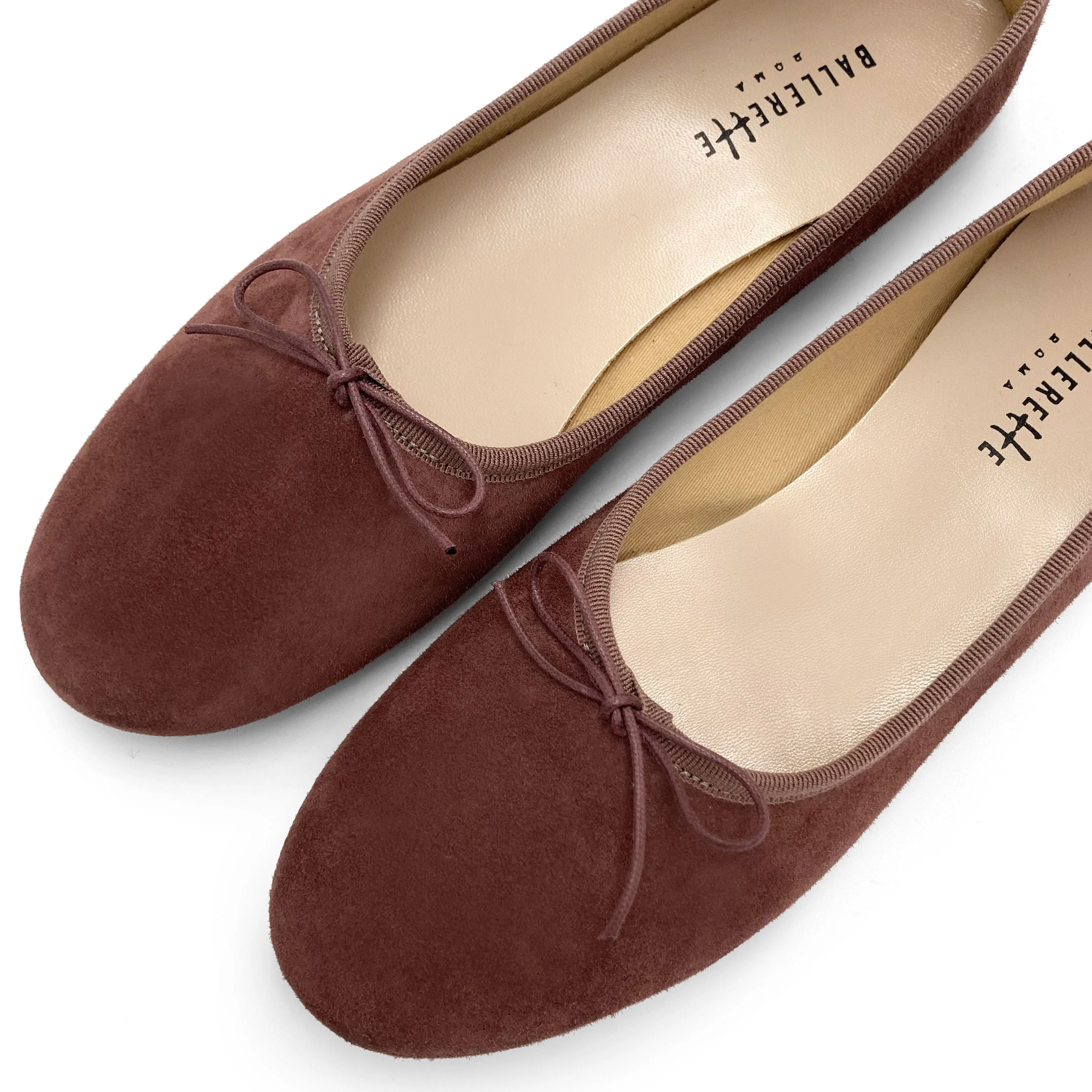Wine purple suede "glove shoes" ballet flats - Image 3