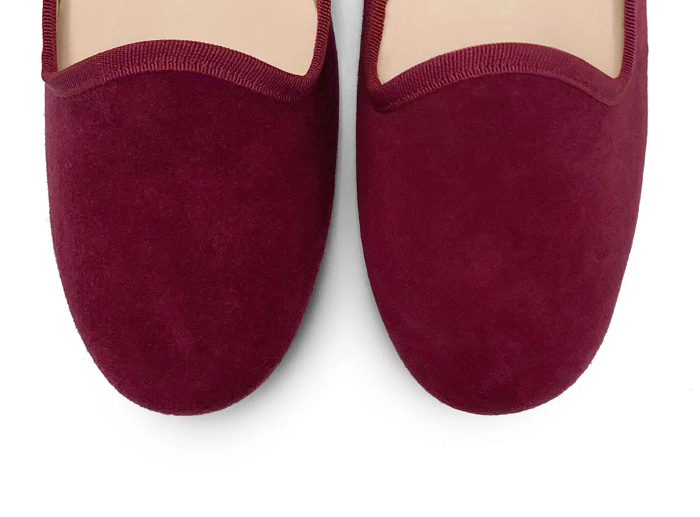 Women loafers in burgundy suede - Image 5