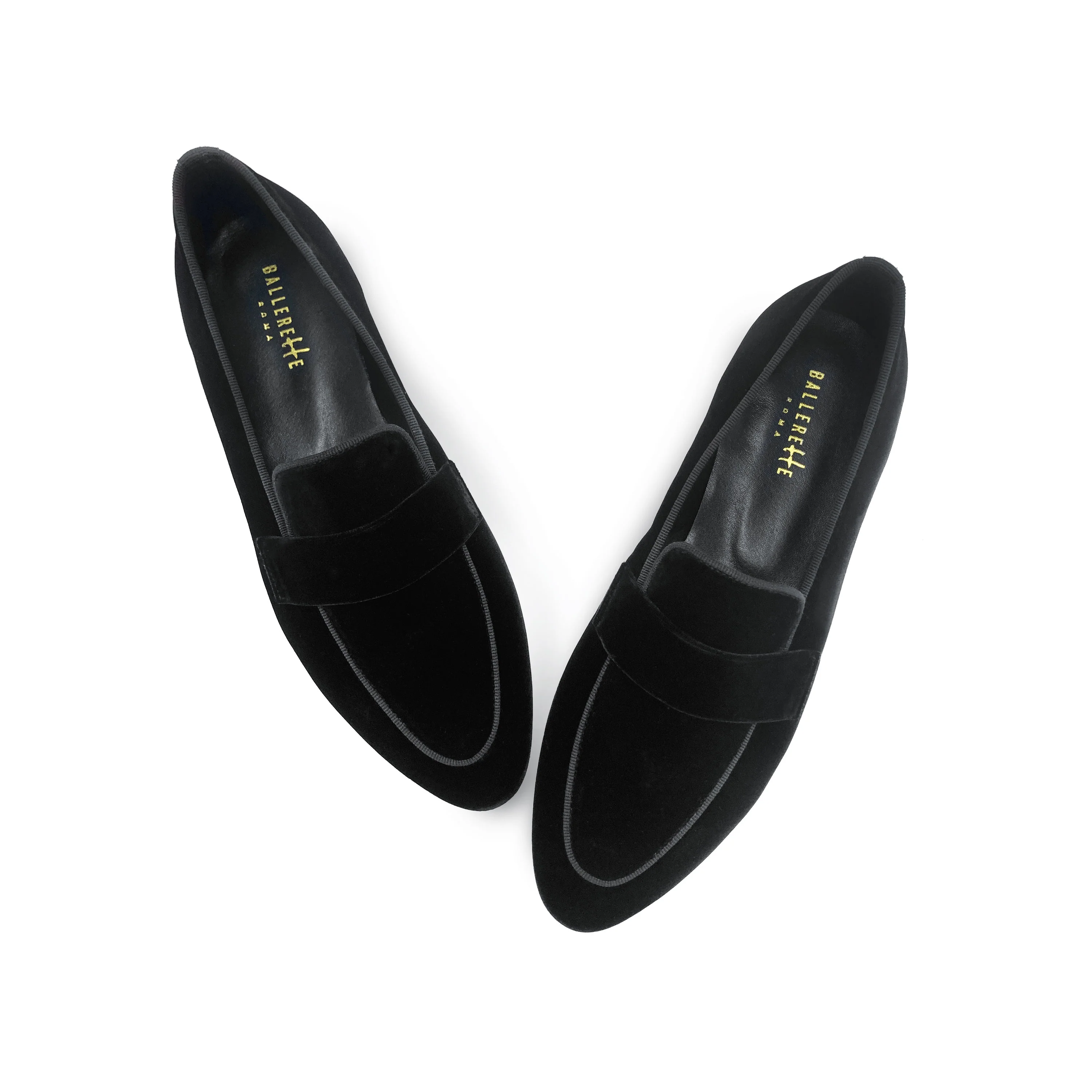 Women moccasins in black velvet - Image 2