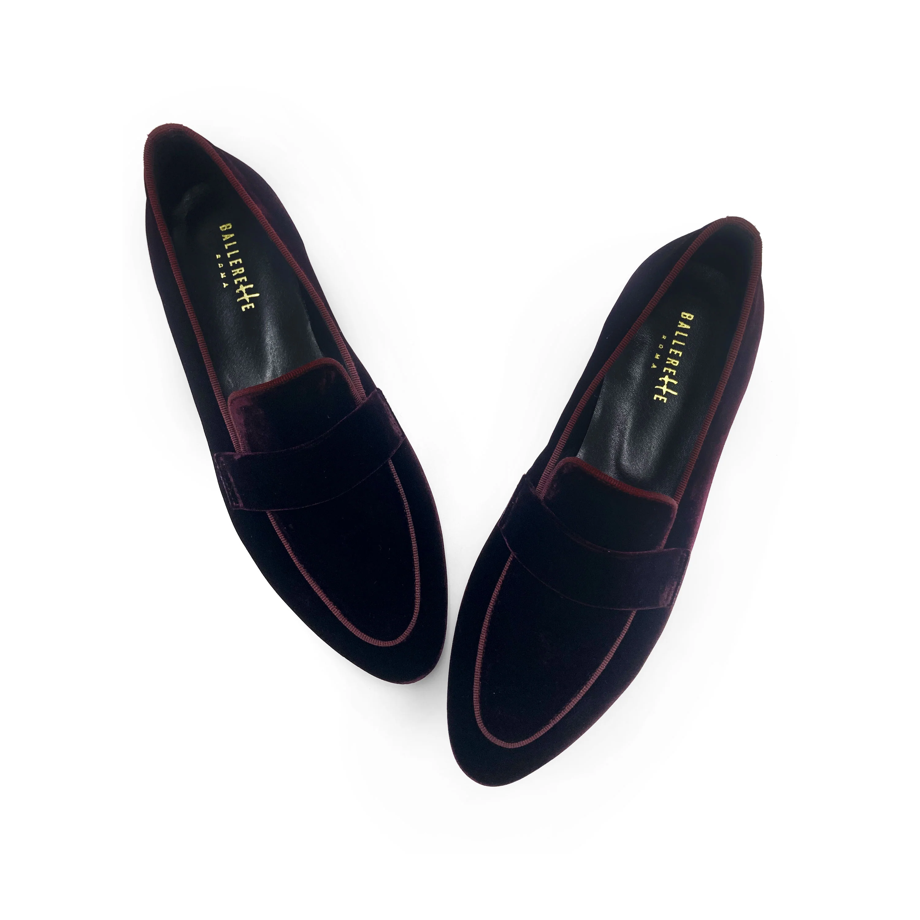 Women moccasins in burgundy velvet - Image 2