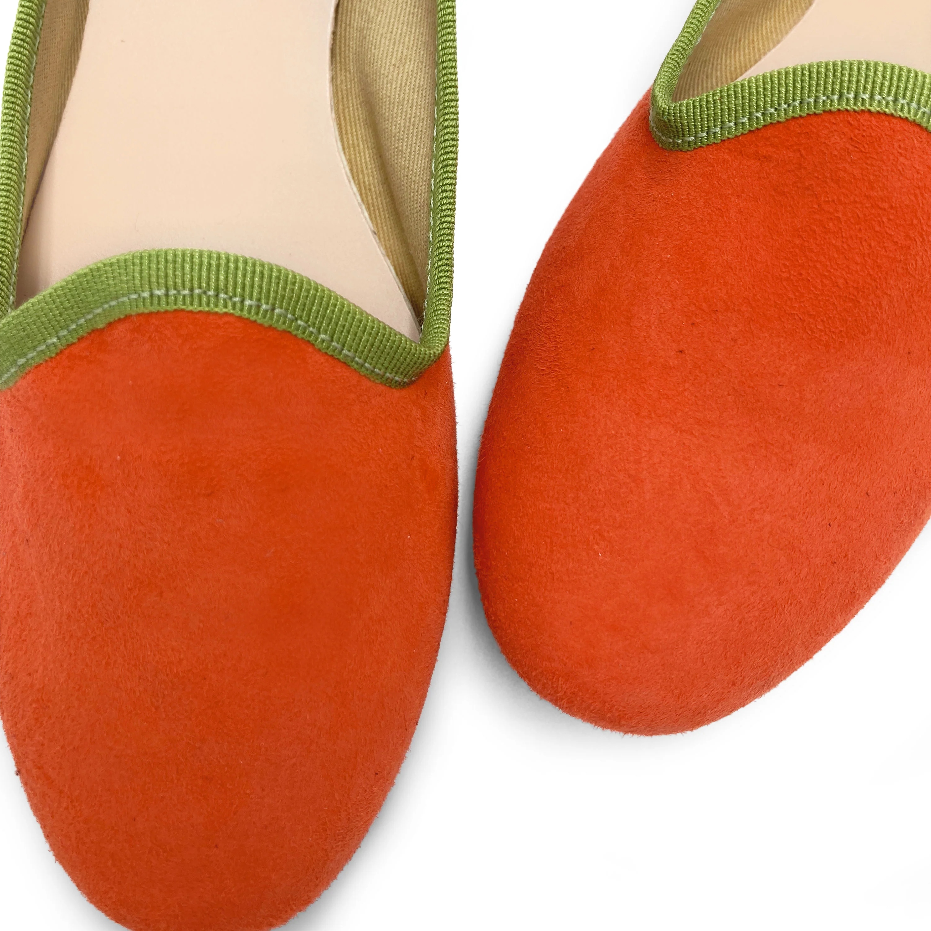 Women's orange suede loafers - Image 3