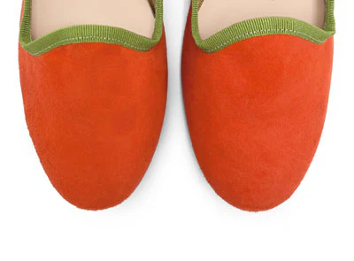 Women's orange suede loafers - Image 5