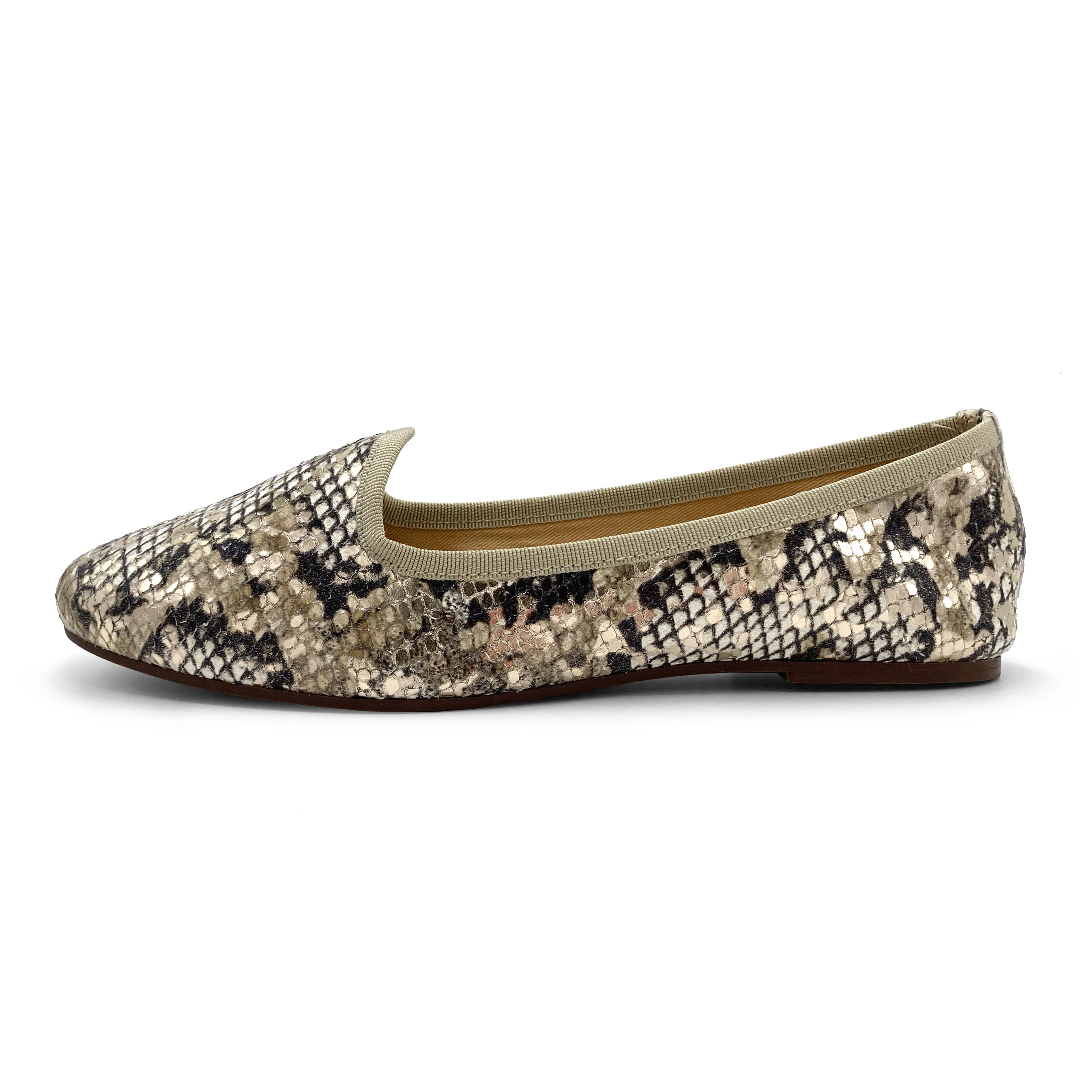 Women’s Snake Print Leather Loafers - Image 4