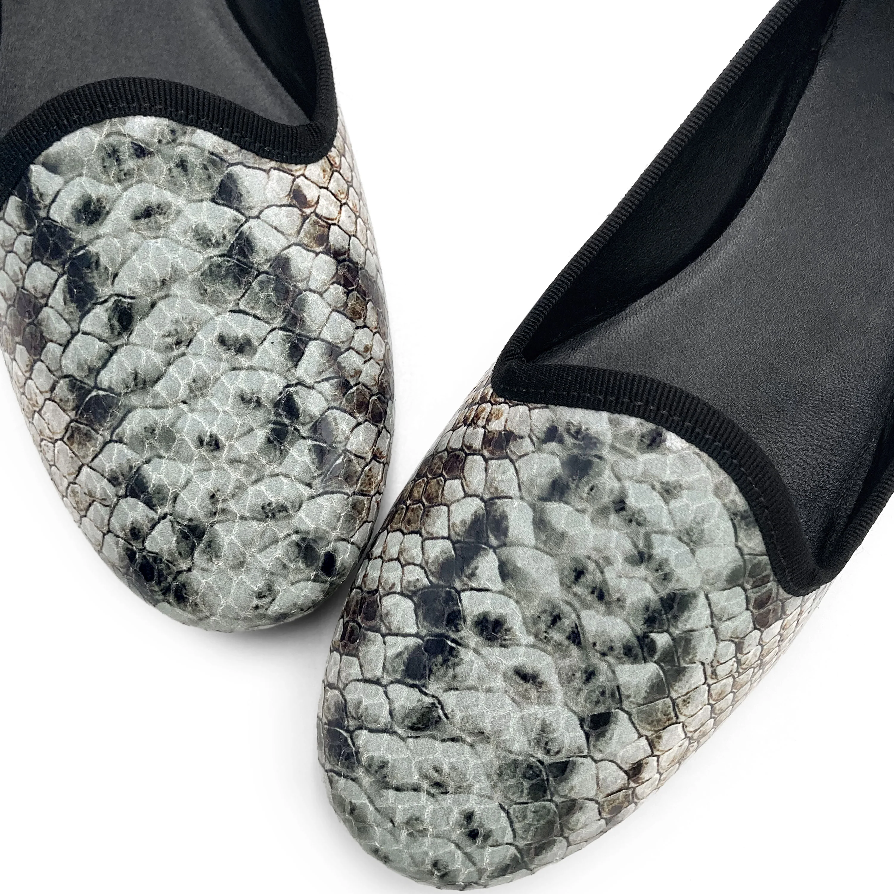 Women’s Snake Print Leather Loafers - Image 5