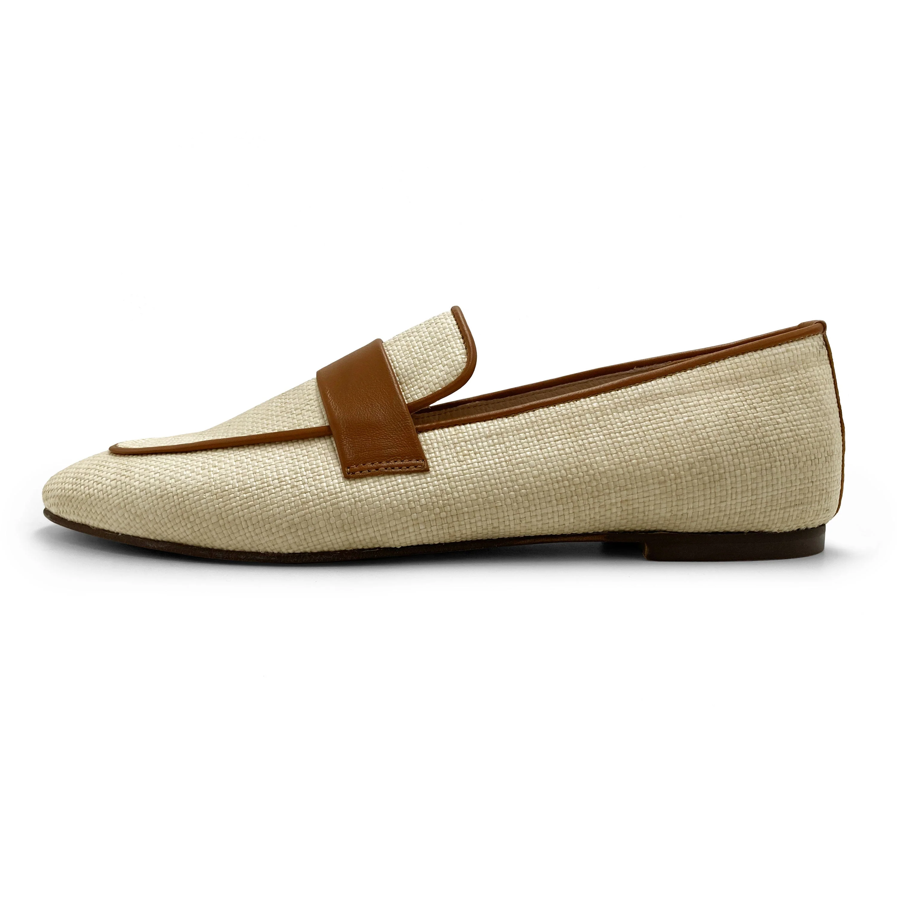 Women's summer moccasin in beige raffia - Image 4