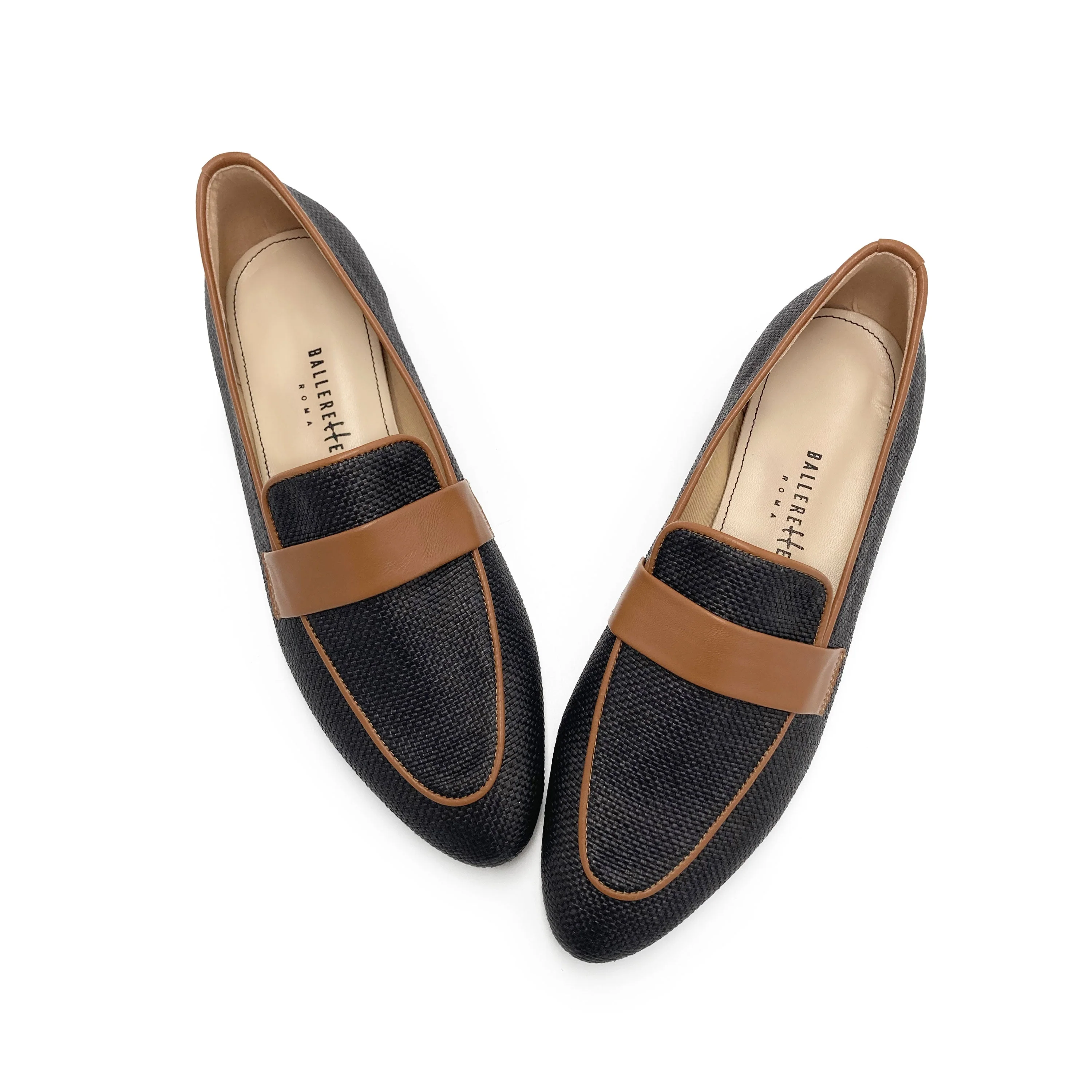 Women's summer moccasins in black raffia - Image 2