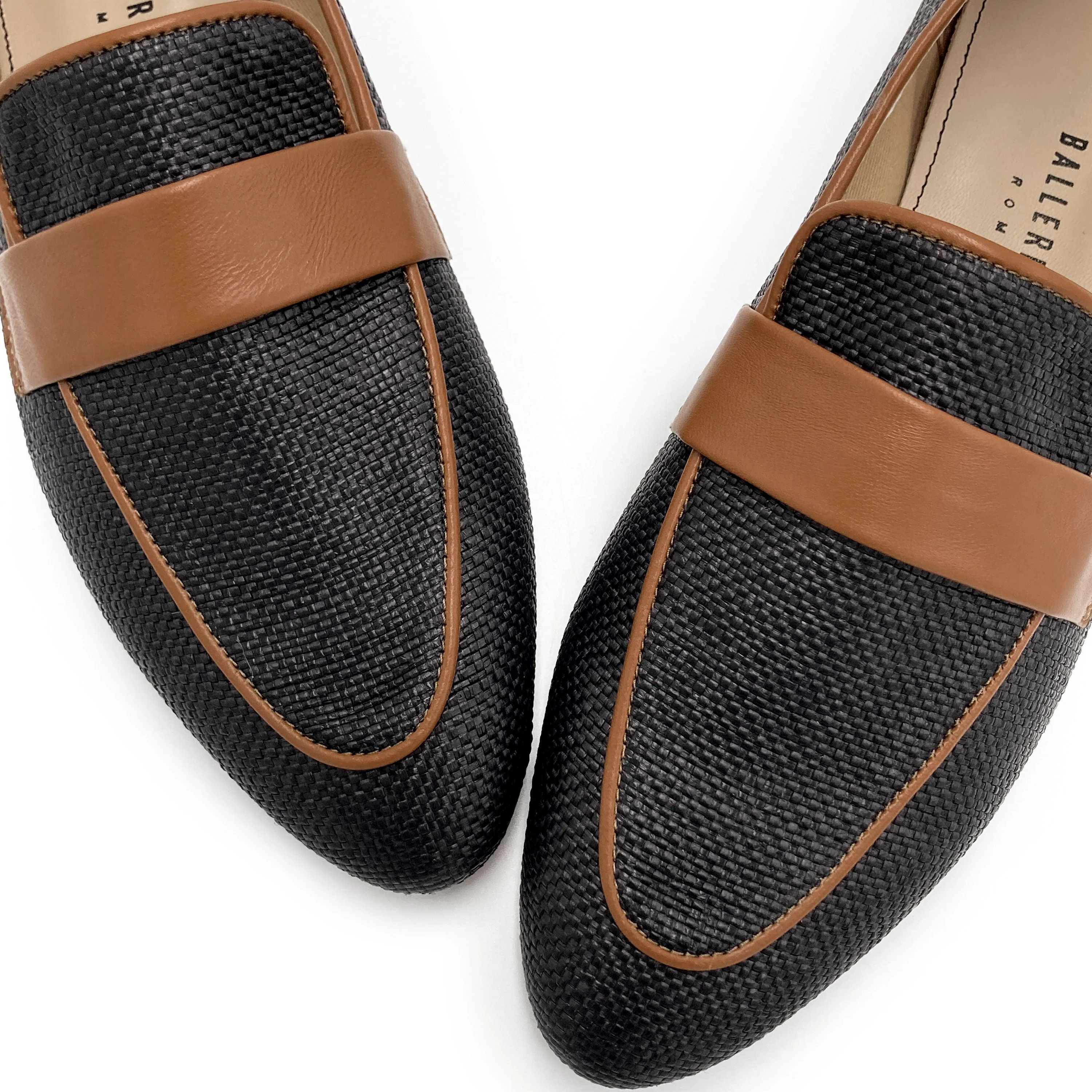 Women's summer moccasins in black raffia - Image 3